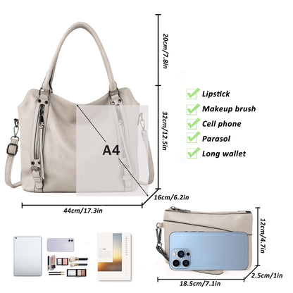 TANTOMI Tote Handbags for Women Hobo Purse and Shoulder Bags Multiple Pockets with Adjustable Strap for Work Travel Everyday