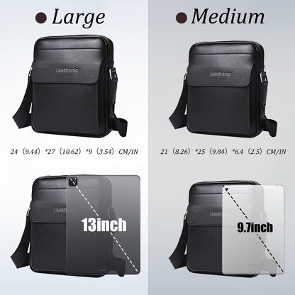 Leathario Crossbody Bag For Men Vegan Leather Shoulder Messenger Purse Sling Satchel Bag For Work Business Travel