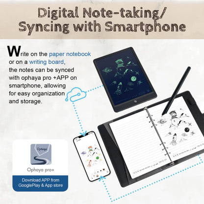 Ophaya Digital Smart Pen Smart Notebook and Board Writing Set for Note Taking | Gifts for Adults Women Men Coworkers Teachers Students Friends | Sync Paper Notes to Phone Instantly | Convert to Text