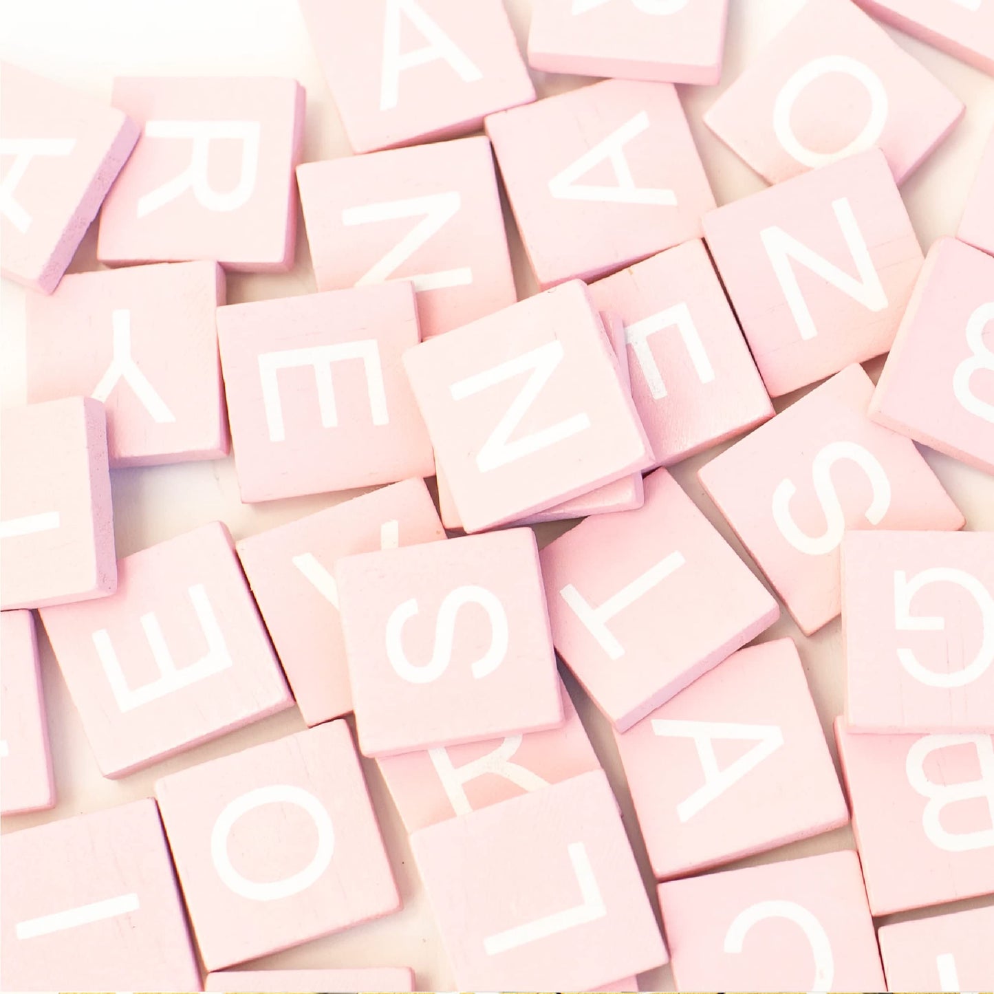 Stiles 100 Piece Magnetic Wooden Letter Tiles - Alphabet Magnets for Whiteboards, Refrigerators & Magnetic Letter Boards - Changeable Letters for Craft & Announcements, Pink