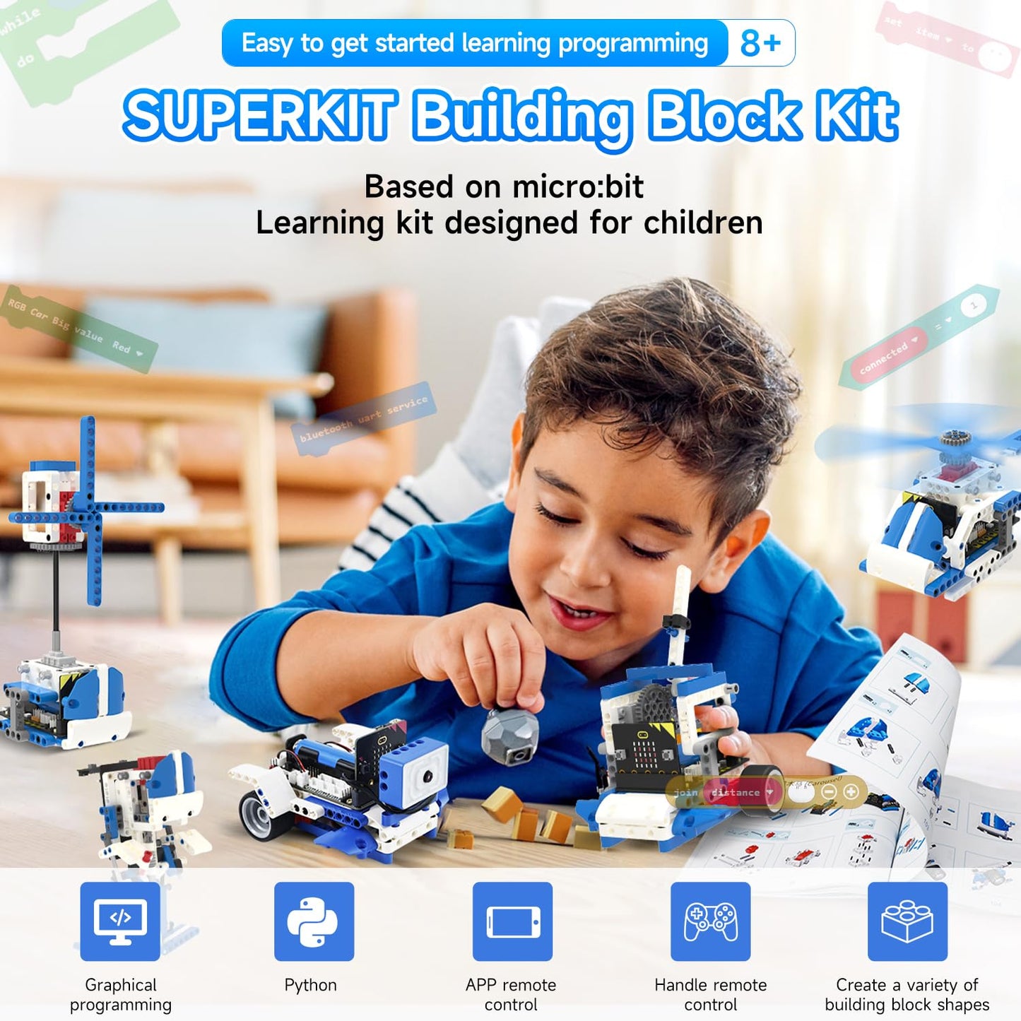 Yahboom Micro:bit Building Robot Kit 16 in 1 STEM Projects Standard with Sensor Module DIY (Standard Kit with microbit V2)