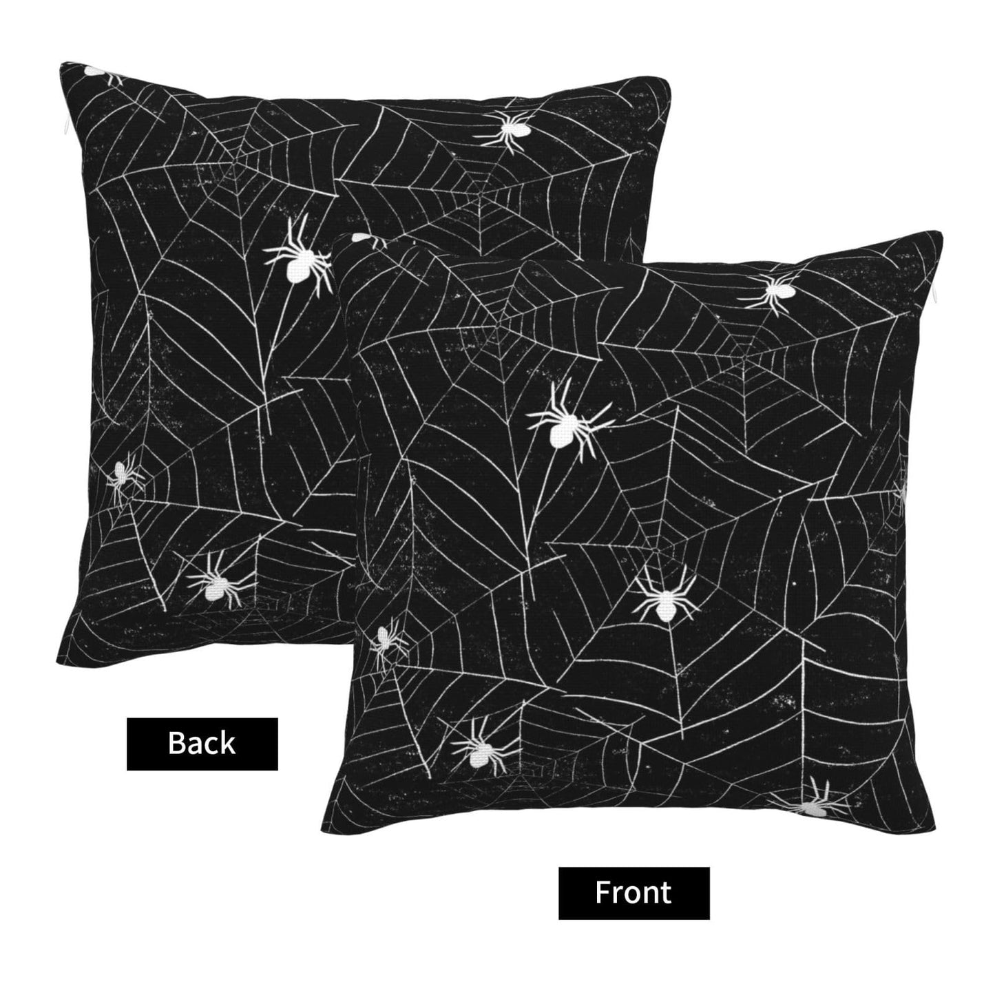 VIREOTHIA Halloween Spiderwebs Pillow Covers 18x18 Set of 2 Black and White Decorative Throw Pillow Cover Spider Webs Square Pillowcases Cushion Covers for Couch Bed Sofa Decor