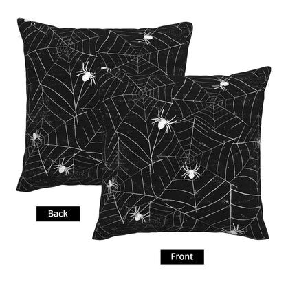 VIREOTHIA Halloween Spiderwebs Pillow Covers 18x18 Set of 2 Black and White Decorative Throw Pillow Cover Spider Webs Square Pillowcases Cushion Covers for Couch Bed Sofa Decor