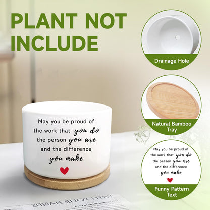 MBRUH Thank You Gifts for Coworker, Funny Plant Pot for Succulent, Flower Cactus Planter Gift, Going Away Farewell Appreciation Gifts for Women Men Boss Manager Teacher (Plants Not Included)