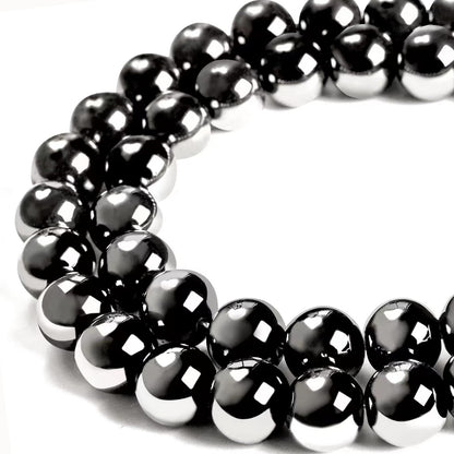 35pcs 10mm Natural Black Hematite Beads Gemstone Beads Round Loose Beads for Jewelry Making