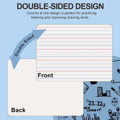24 Pack Dry Erase Boards, 9"x12" Double Sided Easel Small Whiteboards with Lines for Kids, Students, Education Teacher Classroom, Mini Portable Learning White Boards with 24 Markers, 24 Erasers