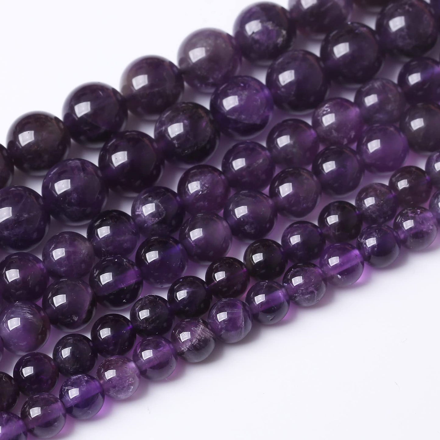 60PCS 6MM Beads Natural Amethyst Stone Stone Beads Energy Healing Beads for DIY Jewelry Bracelet Necklace Making for Jewelry Making15Inch