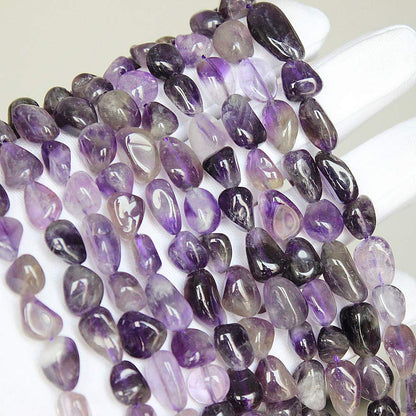 MJDCB Natural Irregular Shape Stone Beads 6-8mm Amethyst Gemstone Energy Crystal for Jewelry Making Bracelet Necklace