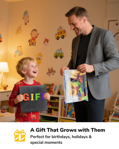 CHEFAN Felt Board - Large Flannel Board for Wall, 104 Felt Letters, 32'' X 22'' Interactive Storytelling & Play Learning for Home & Classroom Use(2 Sets of Uppercase&Lowercase Letters)