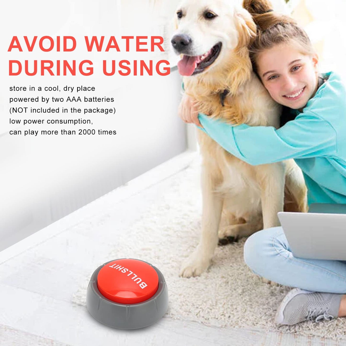 Game Answer Buzzers Alarm Buttons, Talking Press Type Buzzer, ABS Game Buzzer for Pranks, Desk Gadgets, Pet Training