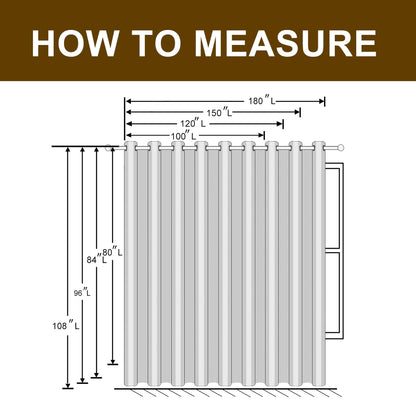 Hiasan Extra Wide Blackout Curtain Panel for Room Divider, 15ft Wide x 9ft Tall Grommet Patio Sliding Door Curtains for Thermal Insulated,Room Partition,Halloween,1 Ps Sewn with Tiebacks,Black