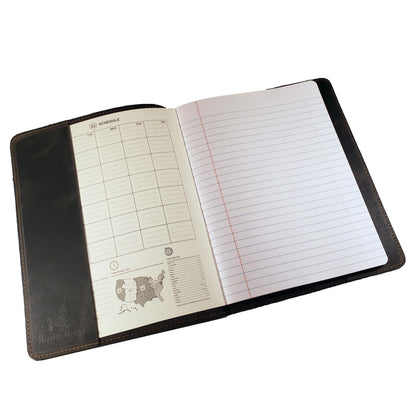 Rustic Ridge Refillable Leather Composition Notebook - Composition Notebook Cover - Leather Notebook Cover - Fits Moleskine XL 9.75" x 7.5" (Vintage Black)