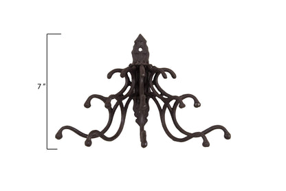 Creative Co-Op Antique Cast Iron Wall Hooks in Rust Finish