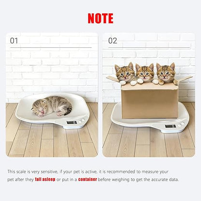 Small Animal Digital Scale,14 x 10 Pet Scale with LCD Display, Puppy Scale (Max 33lbs), Electronic Kitchen Food Scale, for Weighing Kitten, Puppies, Hamster, Newborn Pets (White)