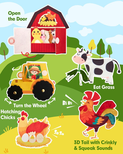 hahaland Busy Book for Toddlers 1-3 - Montessori Toys Busy Board for 1 Year Old Boy Gifts Girl Toys Educational Learning Quiet Activity Books Gifts Toddler Travel Toys for One Year Old Birthday Gift