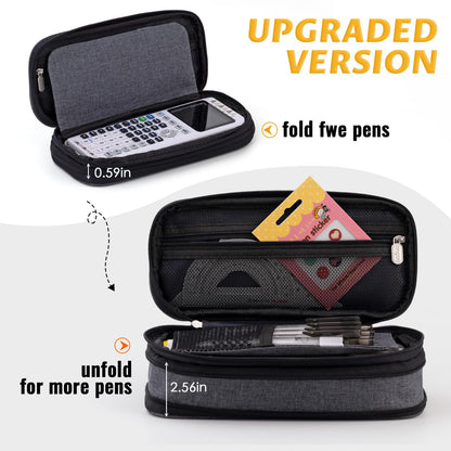 EASTHILL Big Capacity Pencil Pen Case Office College School Large Storage High Capacity Bag Pouch Holder Box Organizer (Deep Gray)