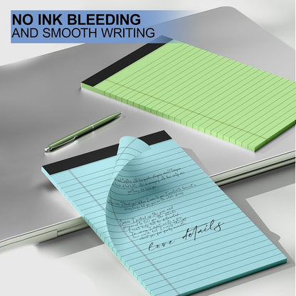 5pcs Small Note Pads, Color Notepads 5x8 College Ruled Notebook, Writing Pads 5 x 8, Legal Pads, Memo Pad Paper Perforate Narrow Ruled Notebooks for Work, School, Office Supplies,30 Sheets/Pack