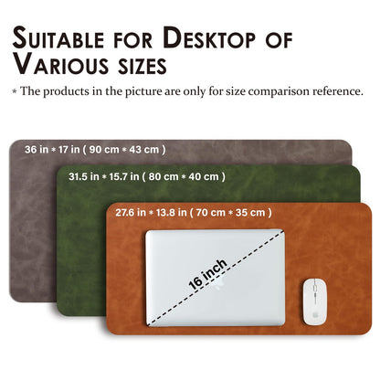 Distressed Leather Desk Mat - Non-Slip PU Desk Pad for Office and Home - Desk Organization and Accessories - Ideal for Large Mouse Pad and Desk Mats on Top of Desks(Charcoal Black,47.2"x 17")