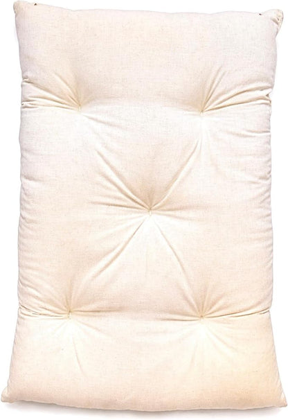 Rectangular Muslin Dog Bed Insert with Raw Cotton Filler, Natural Pet Bed Cushion Insert, Breathable Inner Pillow for Dog Bed Covers (Small 24"x15"x3")