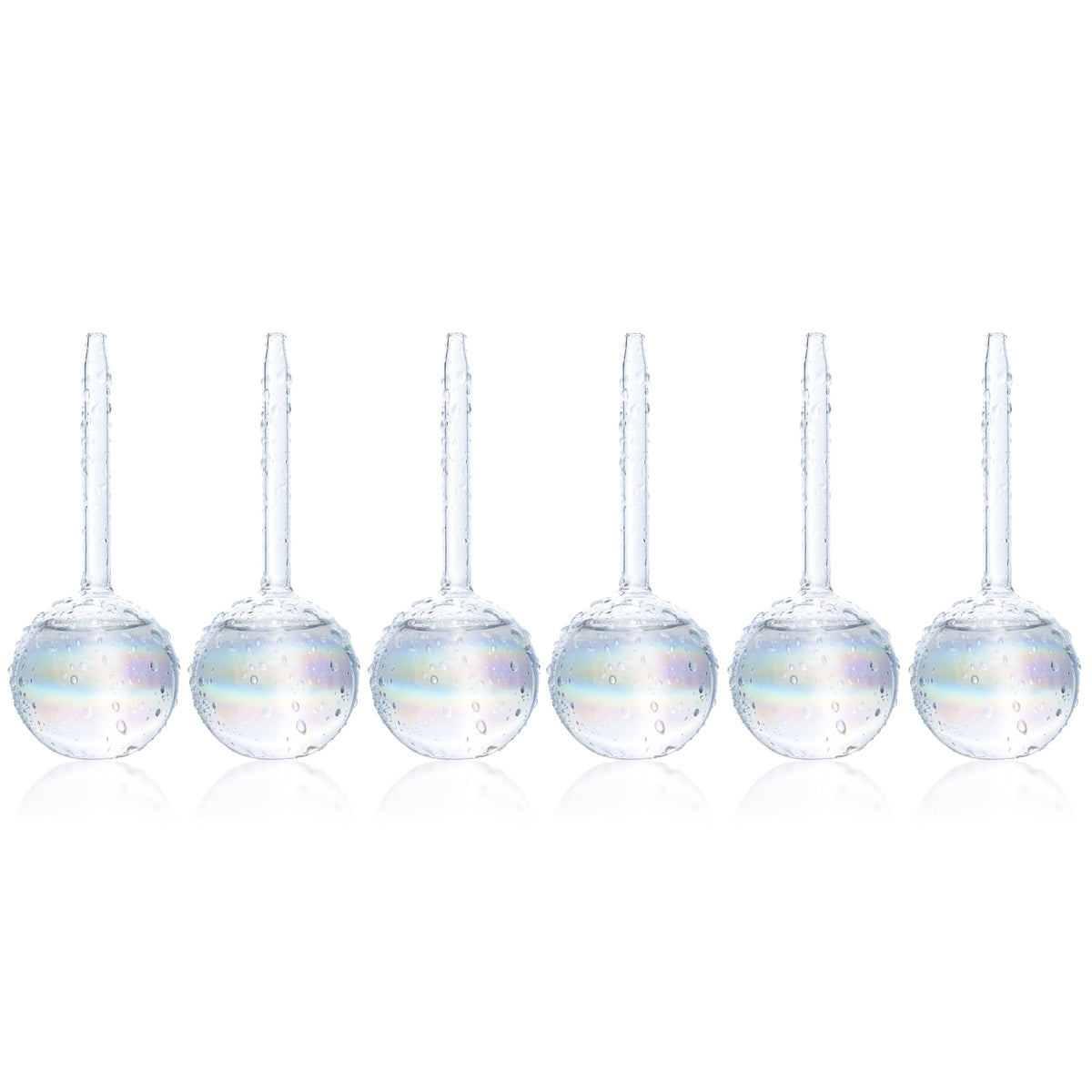 Mission Gallery Clear Plant Watering Globes Set of 6 - Small Self Watering Globes for Indoor & Outdoor Plants - Automatic, Glass Watering Bulbs for Daily Use, Plant Watering Devices