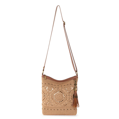 The Sak Lucia Leather Crossbody Purse - Hand Crochet Women's Handbag for Everyday & Travel - Cross Body Bag With Zipper