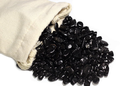 ZenQ 1 lb Black Tourmaline Tumbled Stone Chips Crushed Natural Crystal Quartz Pieces
