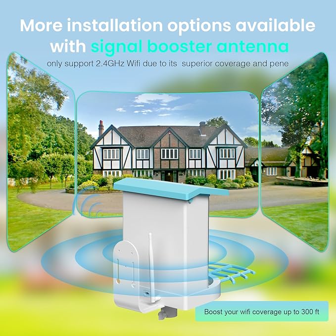 Smart Bird Feeder with Camera, 2K HD, Dual Granary, AI Identify 16,000+ Birds, Auto-Capture, Motion Detection, 5W Solar, 170° Wide View, Ideal Gift for Birds Lovers, Outdoor Bird Watching.