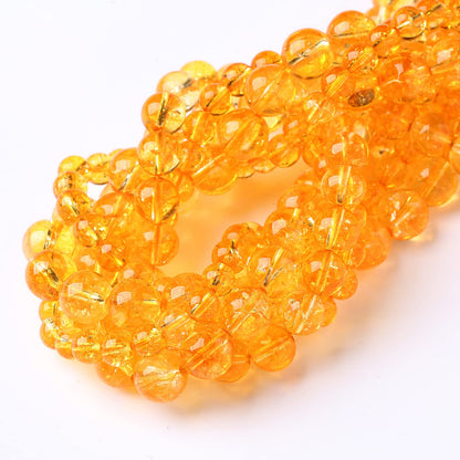 60PCS 6MM Beads Natural Citrine Stone Round Loose Beads Gemstones for Jewelry Making DIY 15Inches Gemstones for Jewelry Making DIY 15Inches