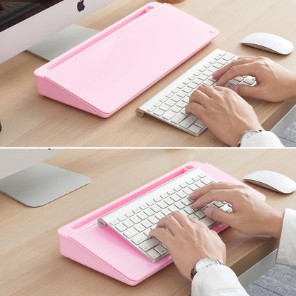TSJ OFFICE Desktop Whiteboard Dry-Erase-Board - Computer Keyboard Stand White Board Surface Pad with Drawer, Desk Organizers with Accessories for Office, Home, School Supplies - Complete Pink
