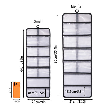 Small Roll Up Storage Bag, 6 Pockets Roll Up Tool Kit, Suitable for Mechanics, Kitchen Storage, Art Sketching, Travelling, Potter's Tools, Office Objects, Transparent and Visible, Space-Saving 2 Pack