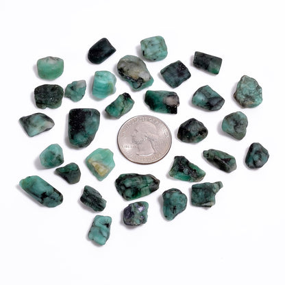 GEMKORA 100 carats Raw Green Emerald Stone Lot, Rough Gemstone, Natural Crystals, Chakra Crystals, Healing Stones, Wholesale Pack, Jewelry Making Supply, Supply, (6 to 8pcs)
