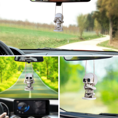 Skull Decor for Rear View Mirror Accessories Spooky Halloween Tree Ornament