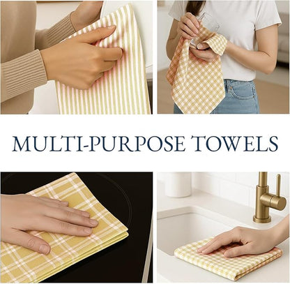 LANE LINEN Cotton Kitchen Towels Set, Quick-Drying Dish Towels