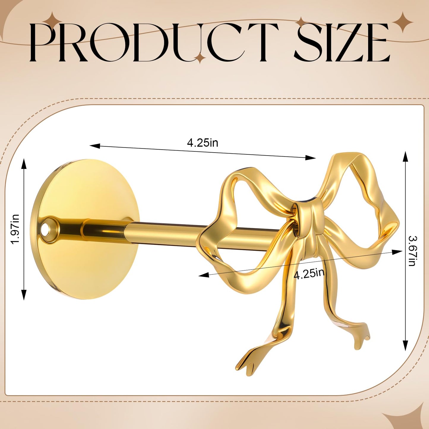 Blulu 2 Pcs Metal Bow Curtain Holdbacks Gold Wall Mounted Bow Curtain Hold Backs Curtains Modern Gold Holders for Living Room Bedroom Office Home