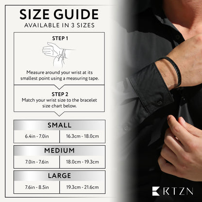 RTZN Black Leather Bracelet for Men Premium Artisan Handcrafted Braided Leather Bracelet Mens (Small)