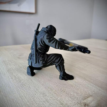2SupMask Ninja Pen Holder for Desk, Black Ninja Decor Pen Stand Pencil Holder Desk Accessories for Office Home Classroom