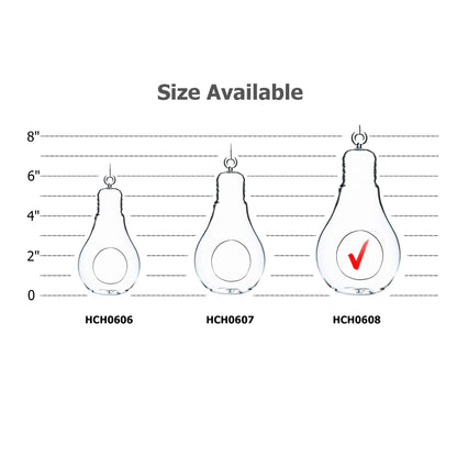 WGV Hanging Glass Plant Terrarium, Width 4.25", Height 8.25", Bulb DIY Air Succulent Planter Clear Tea Light Votive Candle Holder, Wedding Event Office Home Outdoor Decor, 1 Piece
