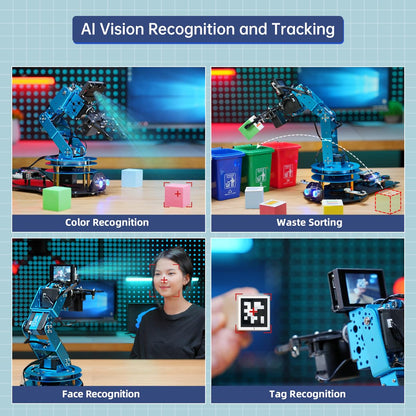Robotic Arm for Arduino AI Vision & Voice Interaction Serial Bus Servo Smart 6DOF Robot Arm, STEM Project Educational Robot with Tutorials, Science/Coding/Programming Set, LeArmAI Standard Kit