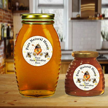40 Honey jar Labels, Stickers, Tags, Bees raw Natural