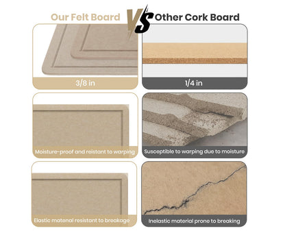 Large Bulletin Board - 72 X 48 inches Cork Board with 30 Pushpin, 6' x 4' Cork Board for Walls Pin Board, Self-Adhesive Felt Board Vision Board Foldable Photo Board for Wall (Beige Brown)