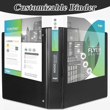 1.5-inch D Ring Binders, Fit US Letter Size Paper, 1-1/2" 3 Slant-D Ring Binder with 2 Pocekts, 12-Pack, Black