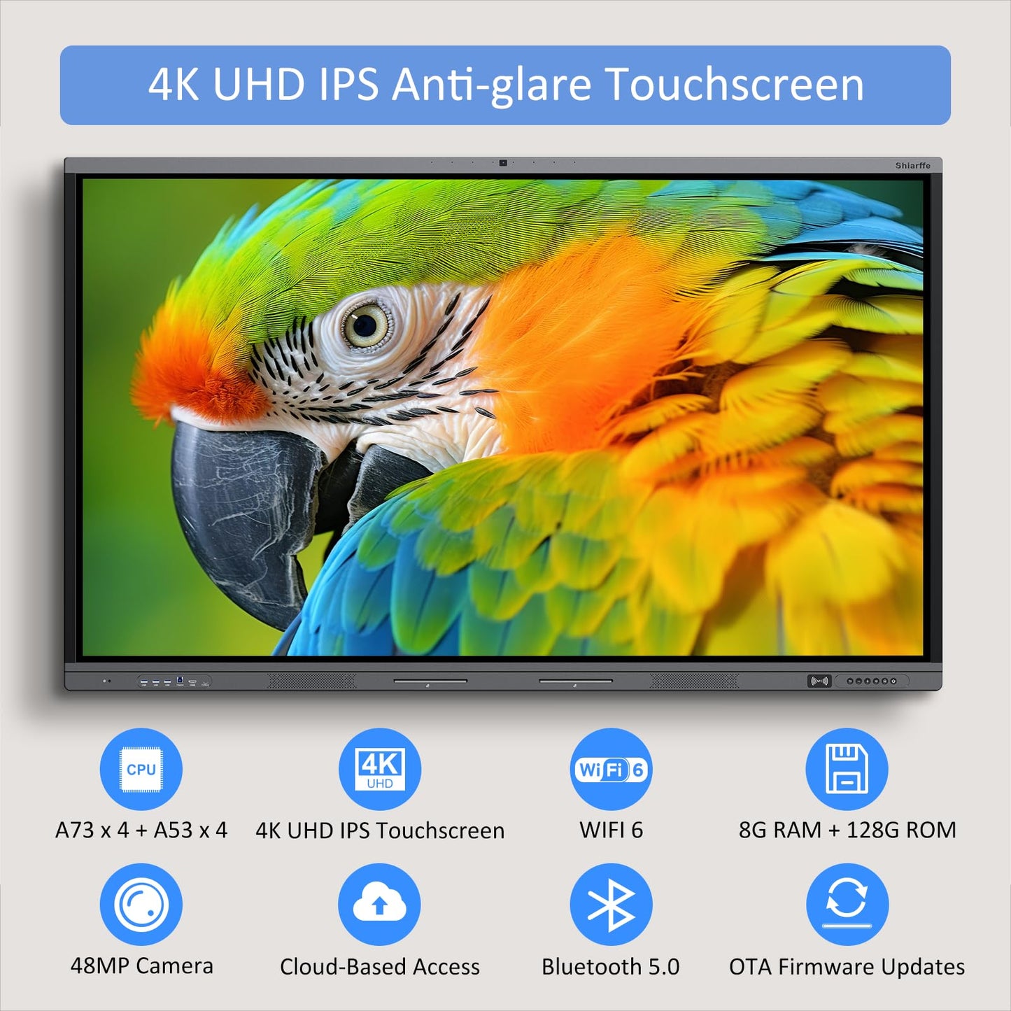 Shiarffe X5 Smart Board 65 Inch 4K Interactive Whiteboard