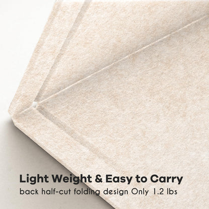 Lightomorrow Bulletin Board, 35 x 17 1/2 inches Felt Board - Decorative Pin Board, Cork Board Alternative for Wall, Foldable Self-Adhesive Vision Board Prayer Board with 20 Pushpins - Oatmeal