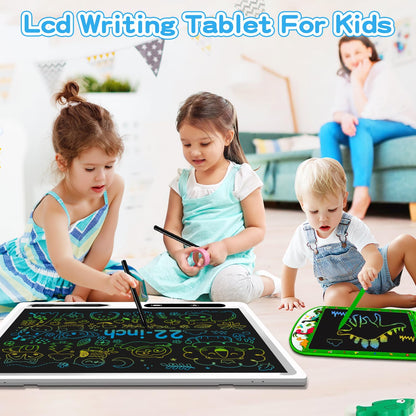 LCD Writing Tablet for Kids, 2 Pack 22inch+10inch Colorful Drawing Board Kids Writing Tablet,Adjustable Stand Home Schoo Learning Toys for Age 3-12 Year Christmas Gifts