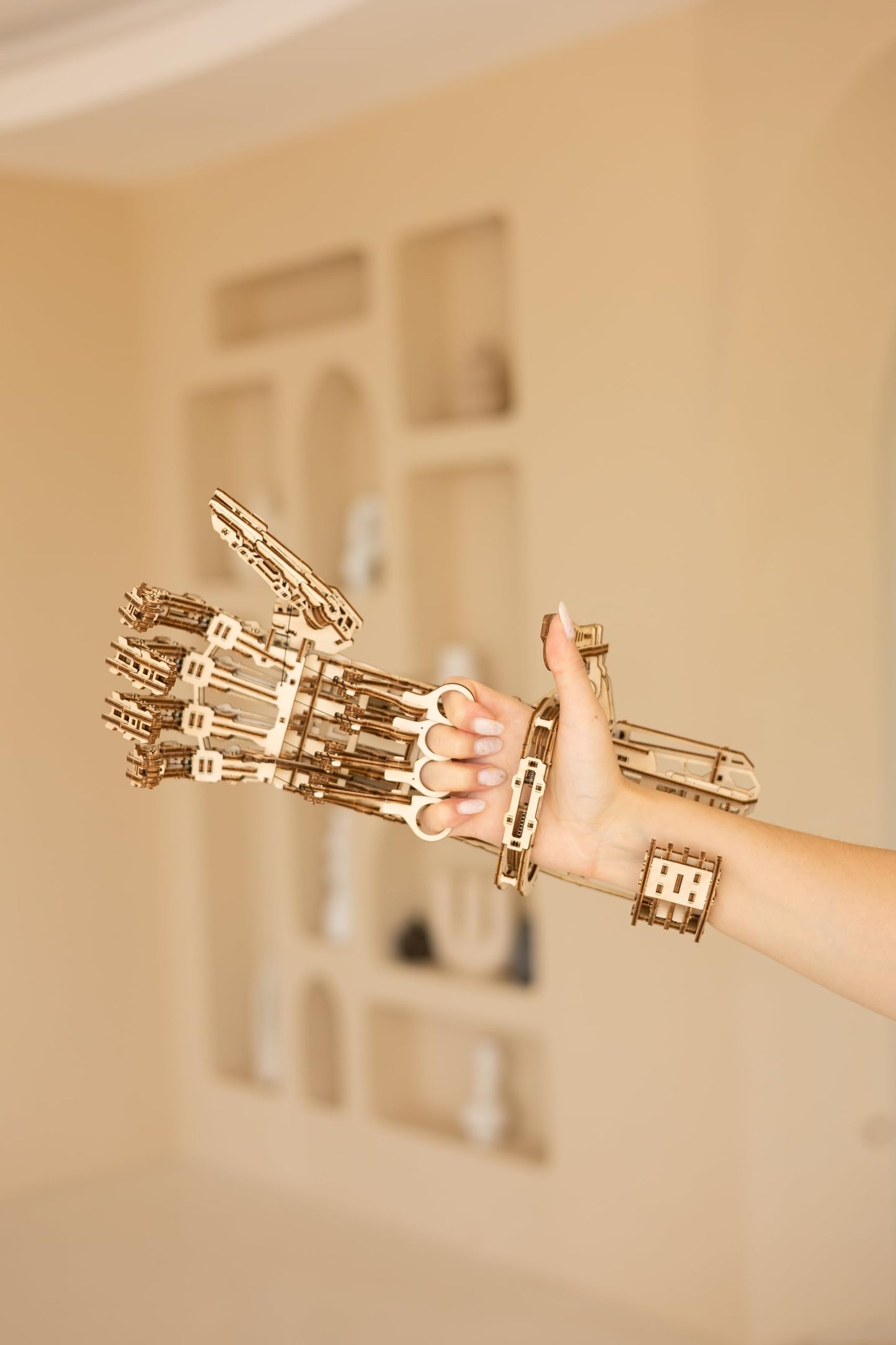 Wood Trick Cyber Robotic Hand 3D Wooden Puzzles for Adults to Build - Wooden Models Engineering DIY Project Mechanical 3D Puzzles Model Kits for Adults