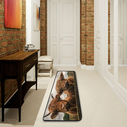 YETTASBIN Highland Cow Runner Rug, Non-Slip Large Floor Mat Anti Fatigue Area Rugs for Kitchen Bathroom Living Room Entryway Home Office Decor, 72 x 24 Inch