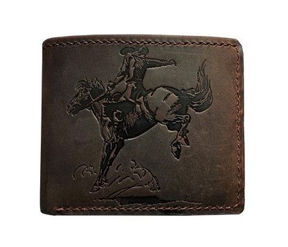 Mayan Corner - Authentical leather handcrafted wallet, distressed bifold wallet, classic gift for dad - Cowboy