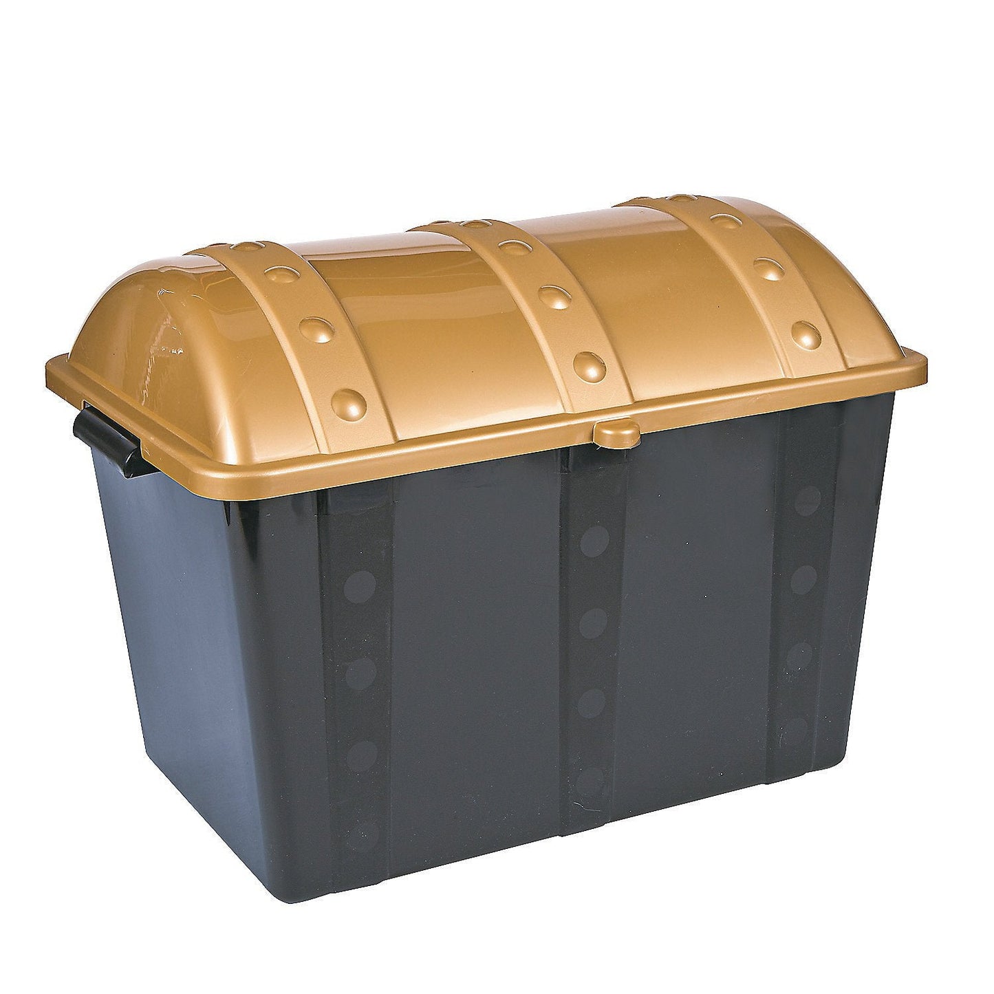 Fun Express Large Plastic Toy Chest, Black & Gold, 19" x 11.5" x 11"