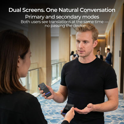 iTour Detachable Language Translator Device, Upgraded Instant Voice Translator, Real Time Dual Screen AI Translator with 139 Languages, Online & Offline & Photo & Group Chat & Text Translation