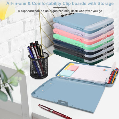 SFLHHDM Clip Boards 8.5x11 with Storage, Heavy Duty Storage Clipboard, Nursing Clipboard Folder with Pen Holder, Clipboards with Low Profile Clip, Nurse Clipboards Binder Case for Classroom